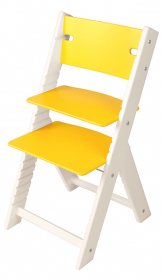 Chytrá rostoucí židle Sedees Line žlutá, bílé bočnice