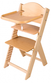 Dětská dřevěná jídelní židlička Sedees lakovaná bez obrázku - chytrá židle Sedees