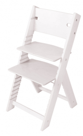 Sedees Dětská dřevěná rostoucí židle bílá mořená Line - chytrá židle Sedees