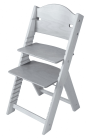 Dětská dřevěná rostoucí židle šedá mořená bez obrázku - chytrá židle Sedees