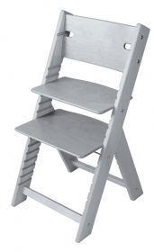 Sedees Dětská dřevěná rostoucí židle šedá mořená Line - chytrá židle Sedees