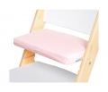 Růžový podsedák na bílé rostoucí židli Sedees