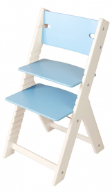 Chytrá rostoucí židle Sedees Line modrá, bílé bočnice 