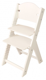 Sedees Dětská dřevěná rostoucí židle bílá bez obrázku, bílé bočnice - chytrá židle Sedees