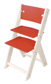 vyřazeno Chytrá rostoucí židle Sedees Line červená, bílé bočnice 