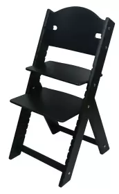 Sedees Rostoucí dětská židle černá bez obrázku, černé bočnice - chytrá židle Sedees