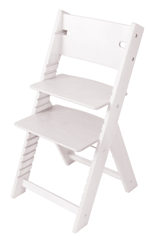 Dětská dřevěná rostoucí židle bílá mořená Line - chytrá židle Sedees