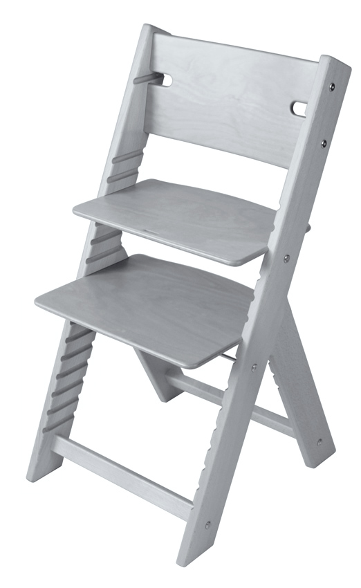 Dětská dřevěná rostoucí židle šedá mořená Line - chytrá židle Sedees